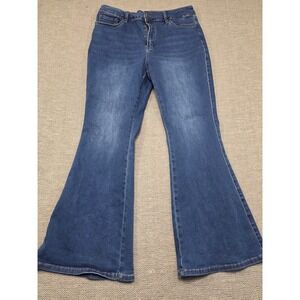 Flying Banana Los Angeles Womens Blue Flare Jeans FLB-LB-1 Medium Wash 12S